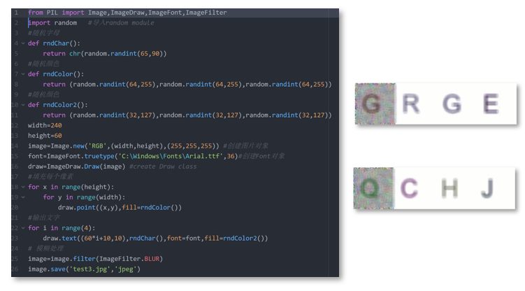 Python字符图像生成代码与多组字符图片输出样例